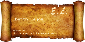 Eberth Lajos névjegykártya